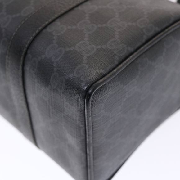 GUCCI GG Canvas Web Sherry Line Hand Bag PVC Leather Black Red Green Auth 49786 - Picture 8 of 16